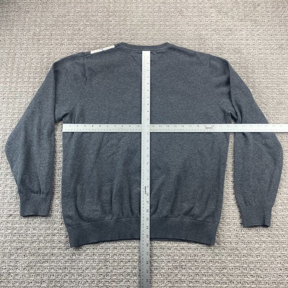 Tommy Hilfiger Argyle Sweater Men XL Gray White Diamond Pattern Knit -STAINS - Picture 6 of 8